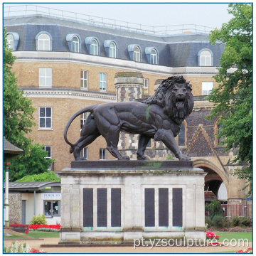 Decoração de jardim ao ar livre Metal Bronze Sentry Lions Statue